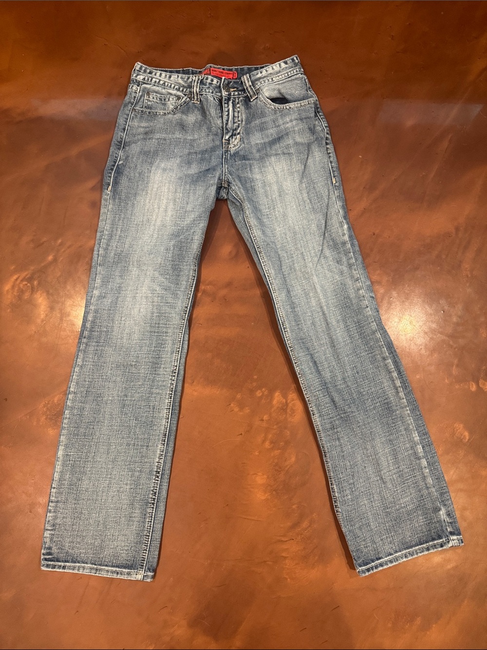 Men's Straight-Leg Light Blue Jeans